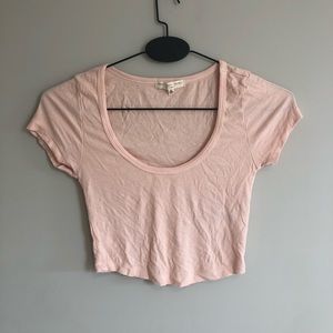 Urban outfitters truly madly deeply crop pink tee